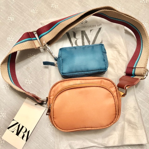 Zara burnt orange/ teal coin purse bag - Picture 6 of 6